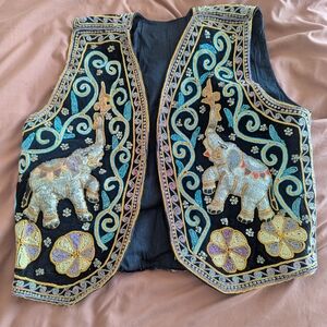 Embroidered Elephant Vest
